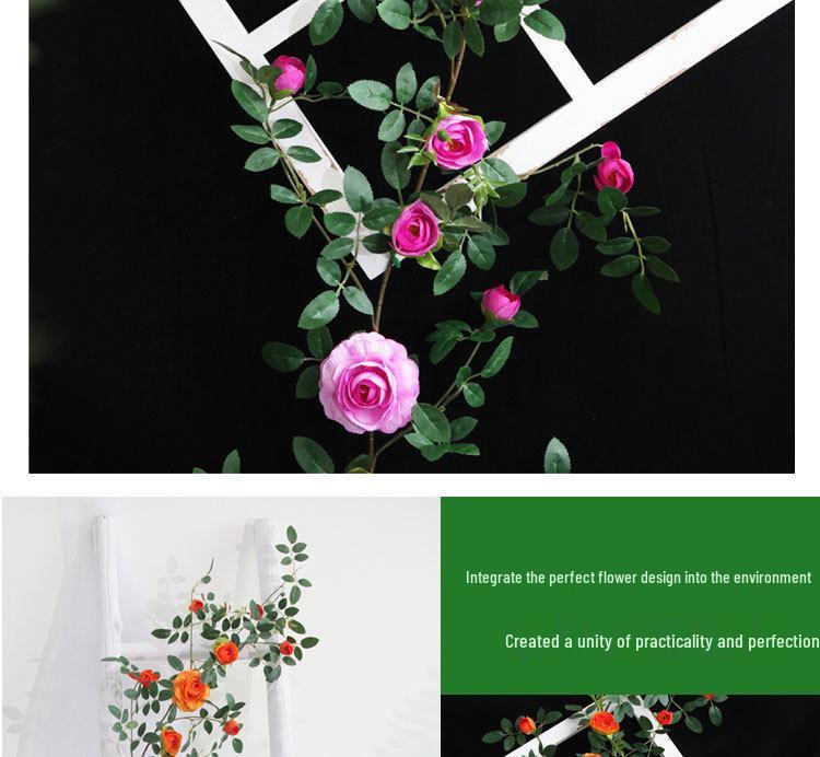 Artificial Rose Vine for Outdoor Decor - Hanging, Shading & Balcony Beautification