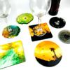 Resin Coaster Mold 5Pcs Silicone Moulds for Resin Casting,Agate Coaster Epoxy Molds Epoxy Resin Casting Mould Home Decor