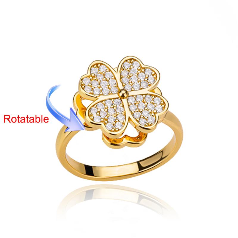 Anti-Stress Angstringe für Damen Goldfarbe Offen Verstellbar Drehbarer Ring Ästhetischer Hochzeitsmode Schmuck Geschenk