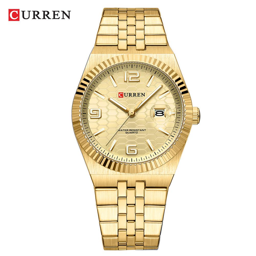 CURREN 8498 Men's Waterproof Quartz Business Watch with Round Digital Display