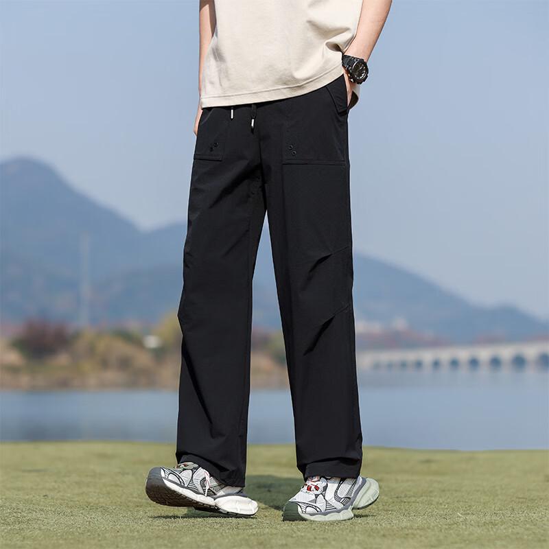 YALU Unisex Anti-Pilling Multi-Pocket Parachute Cargo Pants