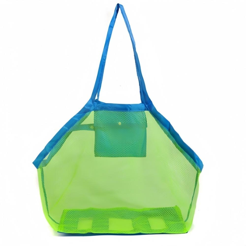Large Mesh Beach Bag Polyester Breathable Foldable Toy Mesh Bag for Outdoor Travel Swimming Fitness Single Shoulder Handbag