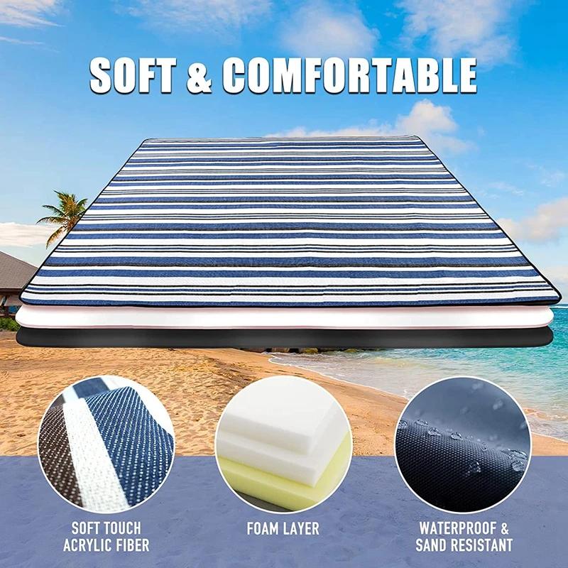 200x200cm Picnic Blanket Waterproof Foldable Beach Blanket Outdoor Blanket for Camping Travel Beach Hiking Sleeping Pad Camp Mat