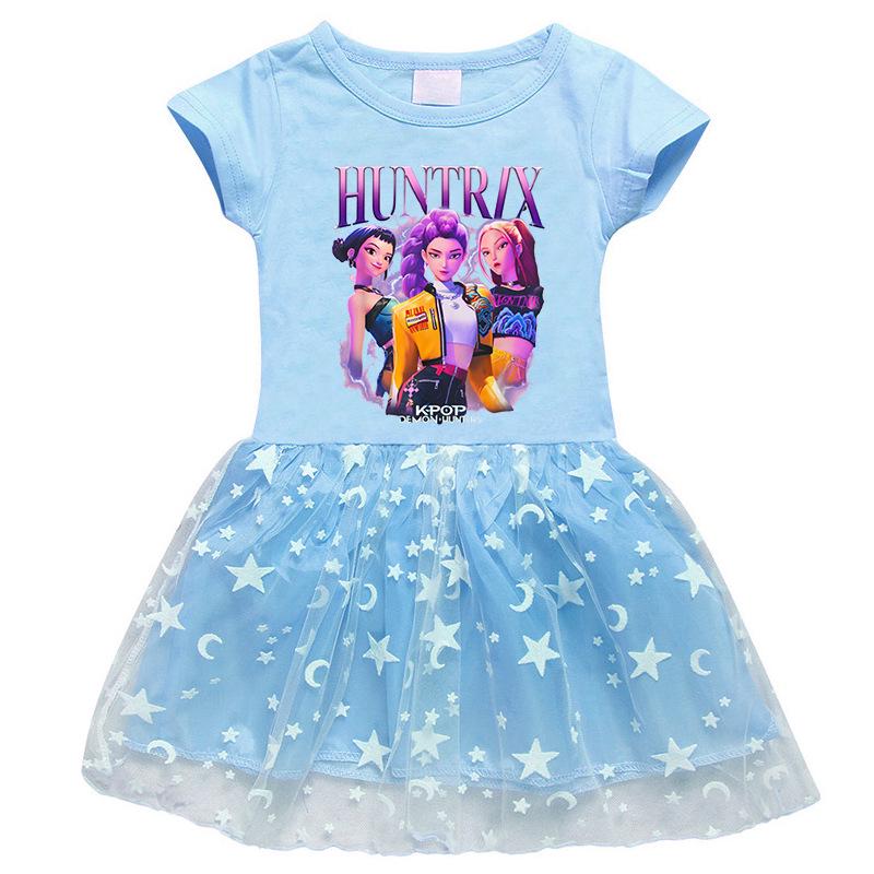 Korean Style Kpop Demon Slayer Long/Short Sleeve Girls' Princess Dress