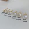 S925 Sterling Silver Four-Prong Set Cubic Zirconia Stud Earrings, Gold-Plated Fashion Design