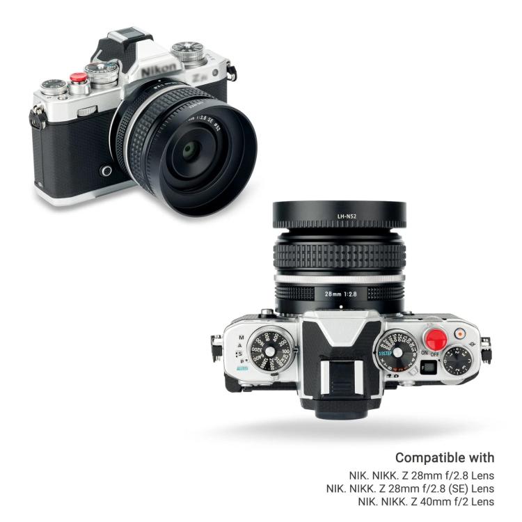 LH-N52 Gegenlichtblende für Nikon Z 28mm F2.8/Z 40mm F2 Objektiv (Schwarz)