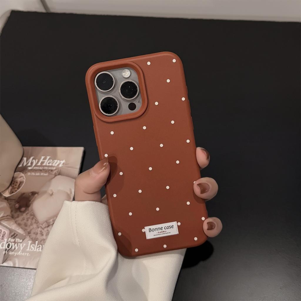 Korean Polka Dot Simple Phone Case Compatible and Suitable for iPhone 16 15 14 13/12promax