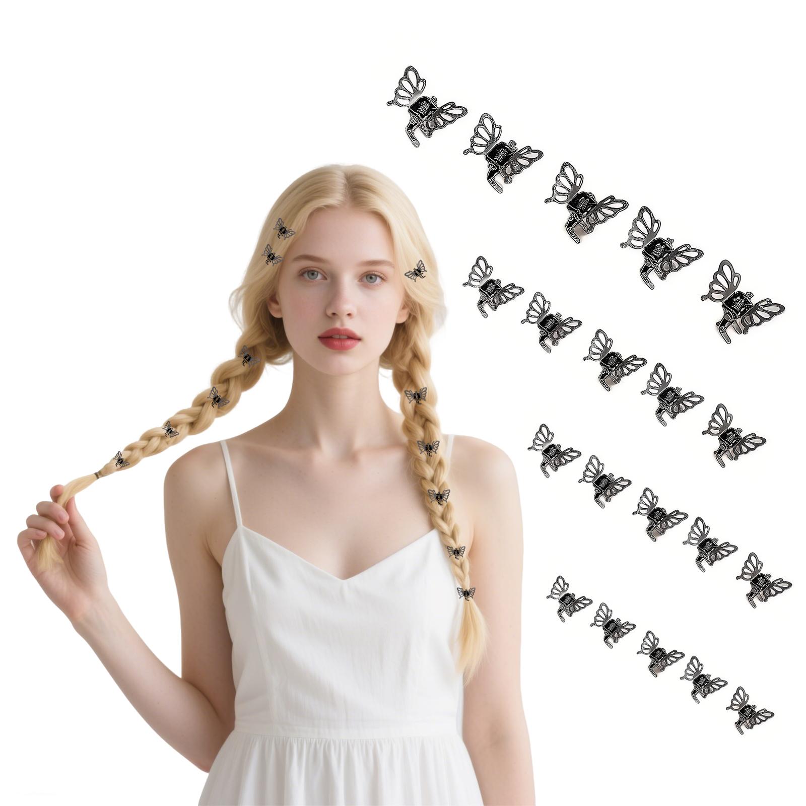 

20 шт. Цветочные заколки для волос Маленькие металлические защелки Милые аксессуары для волос для женщин, подростков серый