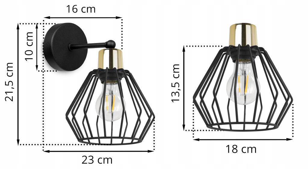 WALL LAMP, SQUARE LAMP, METAL LAMP, WIRE, LED