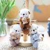 Cute Plush Otters Holding Fish Keychain  Backpack Animal Keyrings Bag Key Wallet Pendant Toy Girls Gift