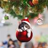 New Acrylic Fun Dog Christmas Tree Decoration, Cute Cartoon Cat Holiday Pendant Christmas Tree Car Installation