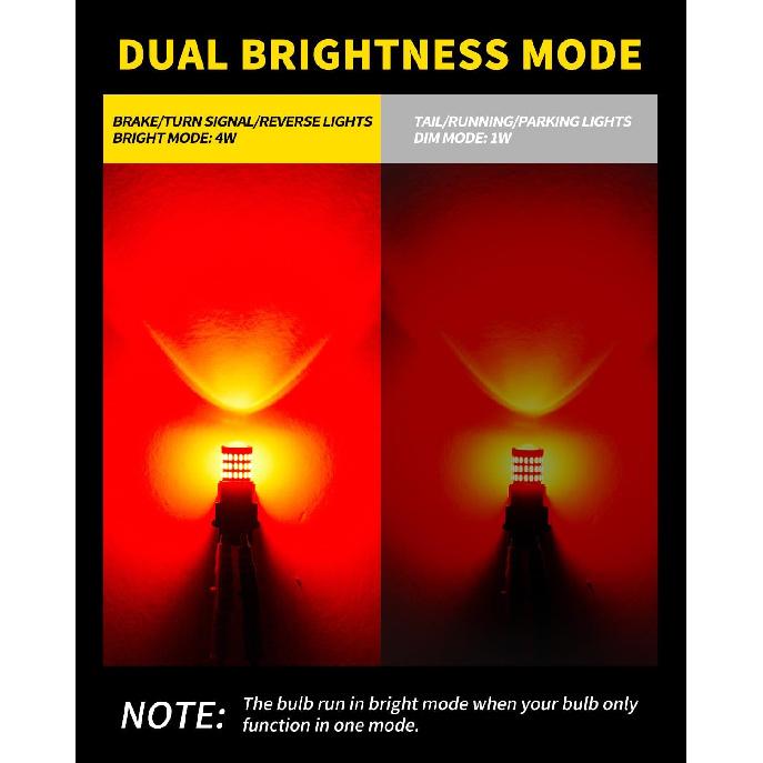 AUXLIGHT LED Strobe/Flash Brake Tail Light Bulbs 2057 1157 LED Bulb Red 320% Brighter 2357 7528 2057A 1157A BAY15D Led Bulbs for Tail Stop Brake