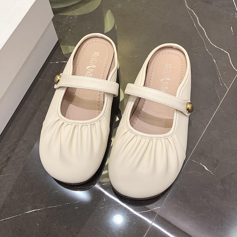 Slippers Women's Spring Outer Wear New with Skirt Sandals Retro Bag Head Shoes