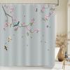 Chinese ink landscape style shower curtain scenic pattern Waterproof Fabric bath curtain washable Bathroom curtains Multi Size
