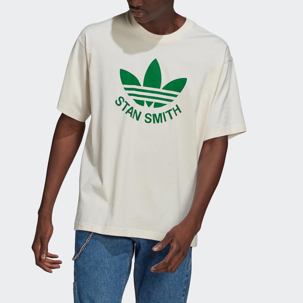 Adidas Originals Trefoil Stan Tee Logo Print Sports Short Sleeve T-Shirt Men Tops Undyed GQ8874