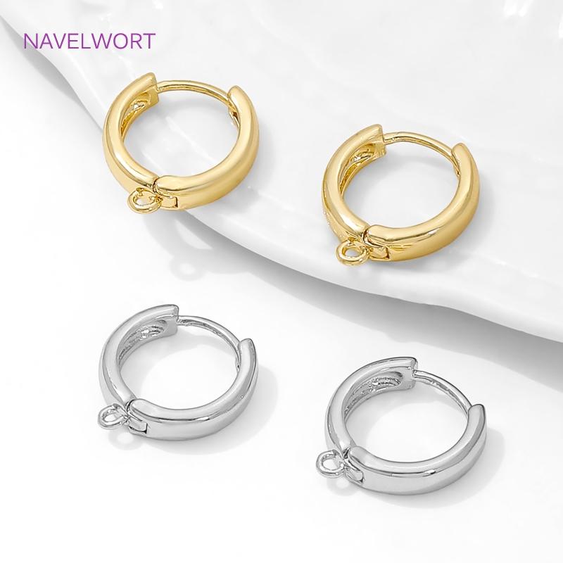 18K Gold Plated Round Shvenzy Earwires,Brass Earring Hooks Findings,Fasteners For Earrings,DIY Jewelry Making Accessories