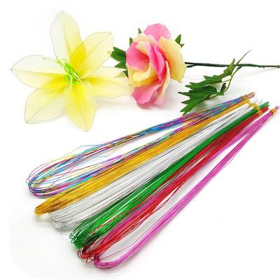 25 stuks 80cm lange kous bloem ijzerdraad gebruikt voor DIY nylon bloemen maken bloem draad ronde bloem materiaal accessoire 0.46mm