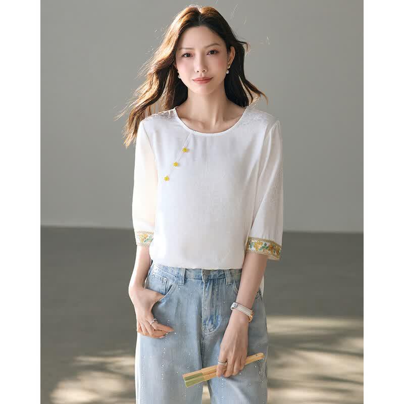 

TERRE BLEUE Women s 3/4 Sleeve Casual Blouse M