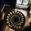 Gothic Skull Spiral Round Rug Dark Illusion Carpet Creepy Macabre Home Decor Halloween Skull Circle Floor Mat for Living Room