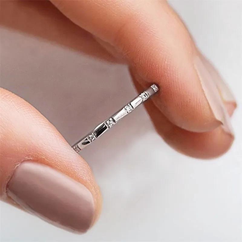 Huitan Delicate Girls Finger Rings with CZ Party Daily Wear Fashion Versatile Accessories for Women Minimalist Gift Jewelry