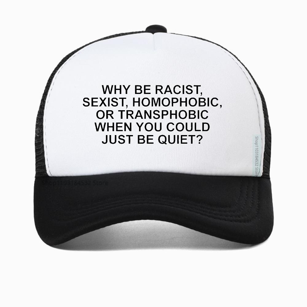 

Why Be Racist Frank hat Unisex Blond Hip Hop Trend baseball cap Ocean HipHop Unisex Women Casual Mesh Breathable SunHats Adjustable