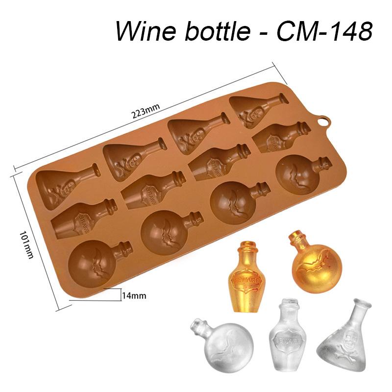 

Silicone Gummy Mold Pumpkin Wine Bottle Teeth Shape Fondant Chocolate Candy Mould DIY Party Cake Decorating Tool Happy Halloween