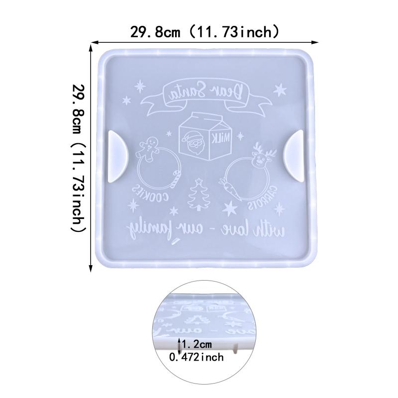 Santa Cookie Tray Resin Crafts for Making Christmas Decor Christmas Resin Molds Large Square Tray Molds Home Crafts