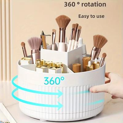 1 buc bijuterii recipient rotativ 360° machiaj depozitare cutie desktop machiaj organizator cosmetice pensulă suport sprâncene creion suport