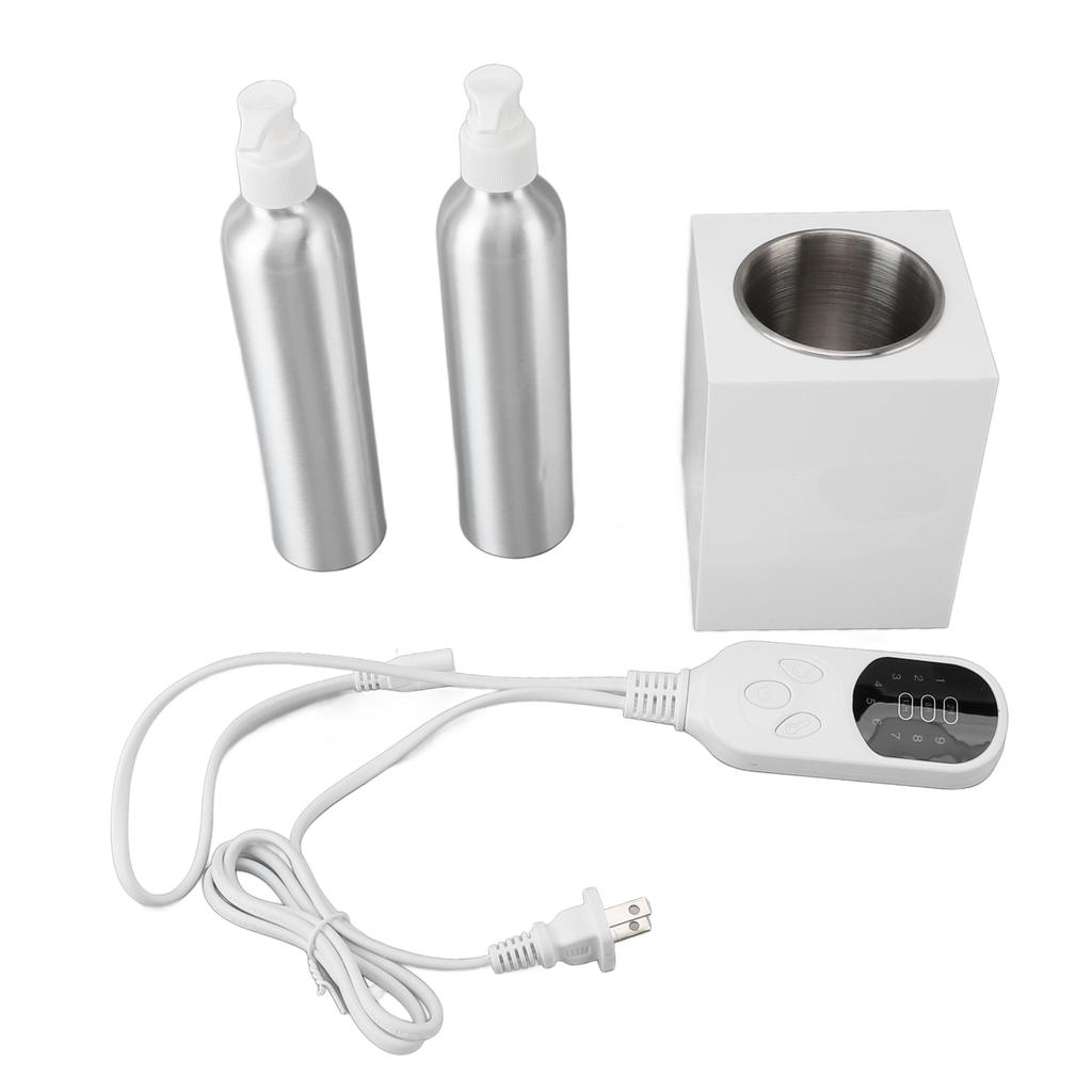 Massage Oil Heater Professional Single Bottle Quick Heating Lotion Warmer with 2pcs Aluminum Bottles Massage Oil Warmer
