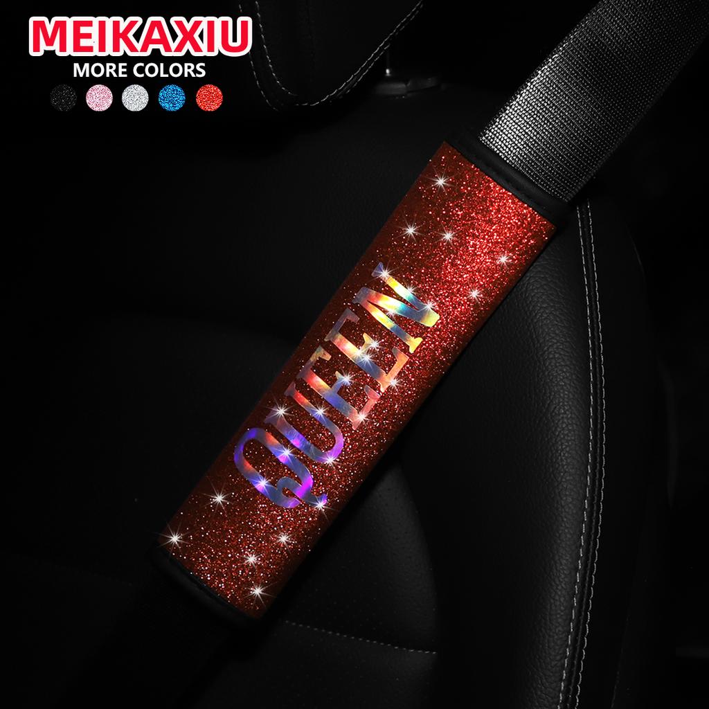 QUEEN Women decorated with glitter colorful Blingbling car seat belt cover Shoulder sleeve Car interior supplies seat belt