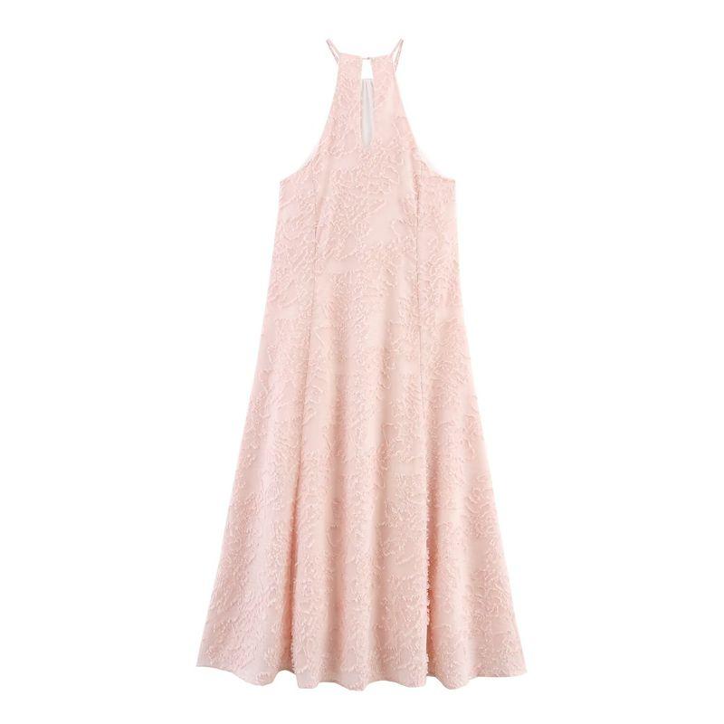 Jnleaog Spring New Arrival Women's Clothing Fashion French Fashion Design Texture Hanging Collar Dress 3079649