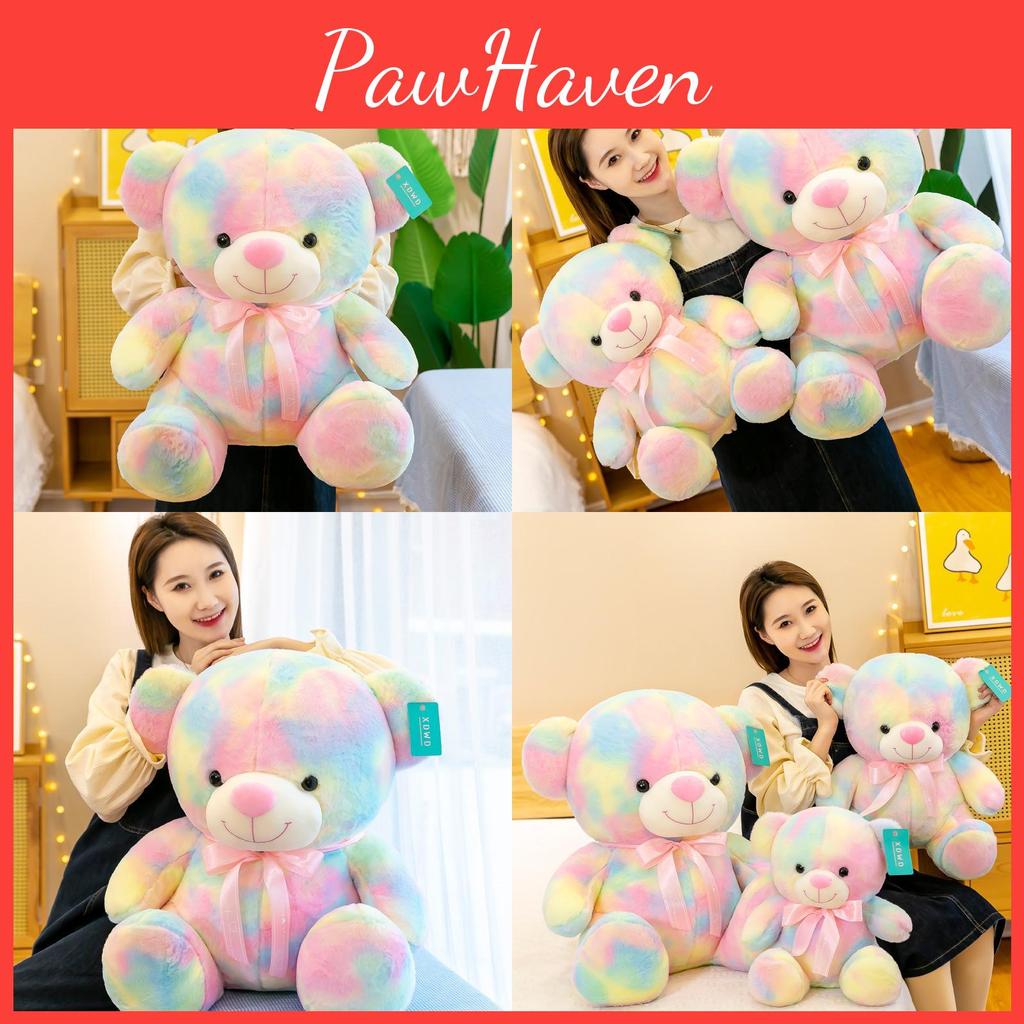 Bear Plush Rainbow Toy Cute Cartoon Children Birthday Girl Holiday Doll Gift