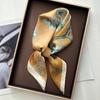 Fashion Printed Square Scarf Women Imitation Silk Scarves Bandanas Luxury Floral Hijab Neckerchief Elegant Travel Shawl Wraps