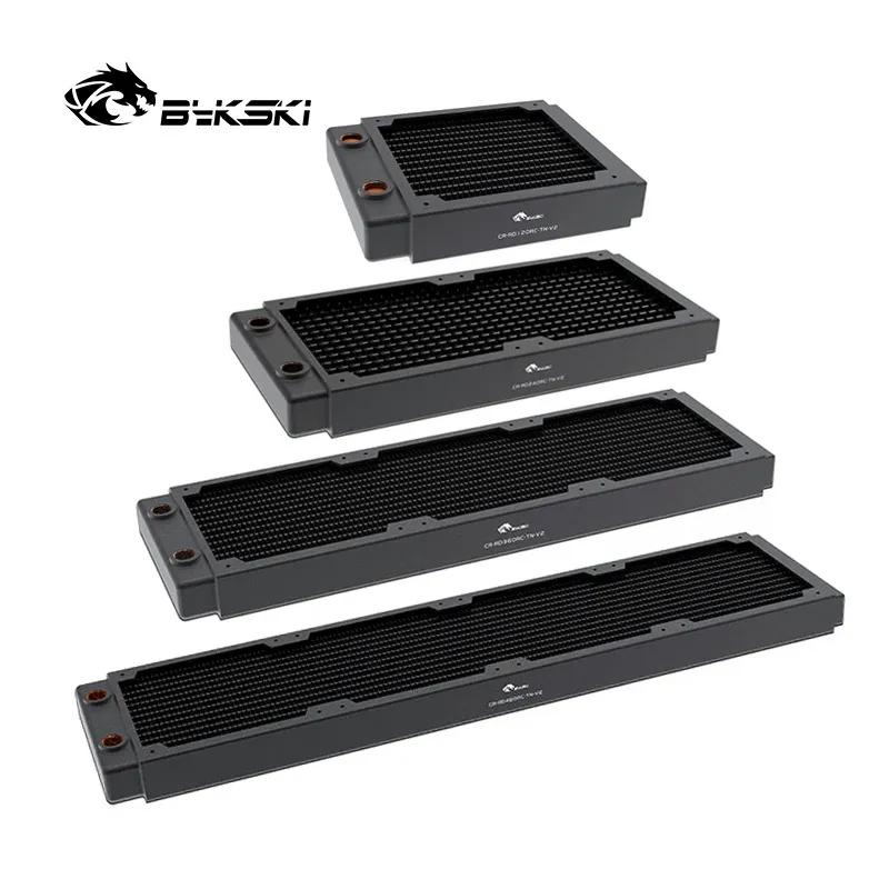 BYKSKI 30mm Thick Copper Single Row of Radiator Computer Water Cooling Liquid Heat Exchanger Use for 12cm Fans 120/240/360/480MM