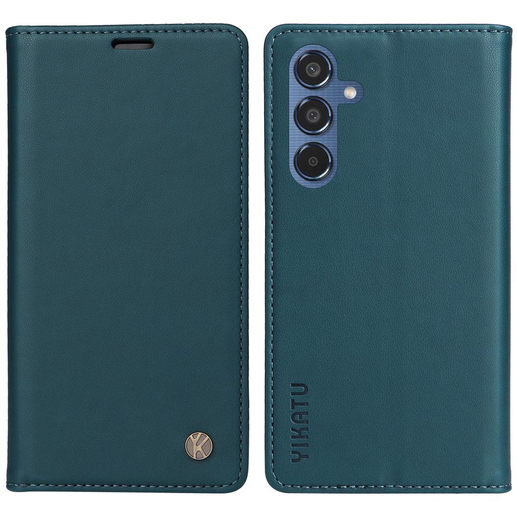 YIKATU YK-001 For Samsung Galaxy M35 5G Case Leather Flip Phone Cover Hidden Magnetic Absorption