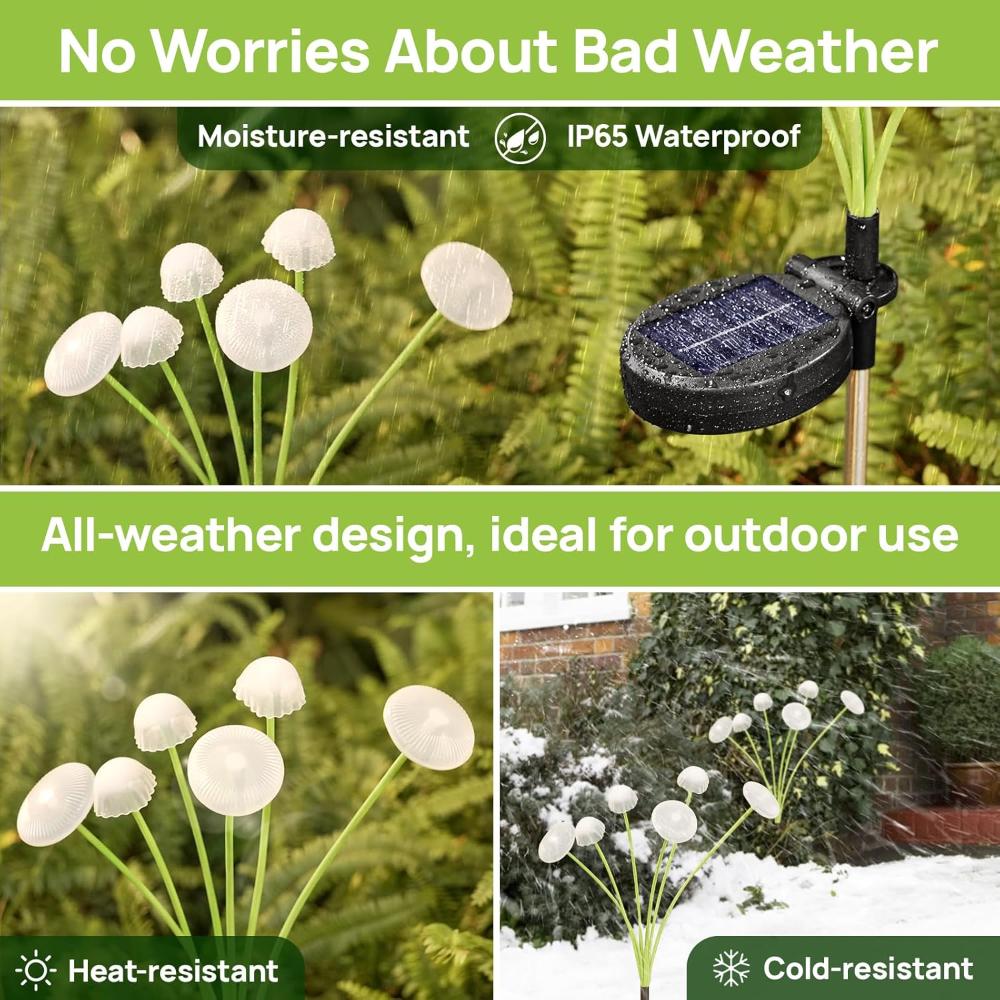 10/8/6 LED Multicolour Solar Mushroom Light Waterproof Warm LED Solar Garden Light Outdoor Decoration Lamp for Villa Garden Courtyard Park