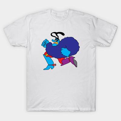 Asian Size Men Print T-shirt Blue Meanie No-Cut Heat Transfer Print Cotton Tshirt