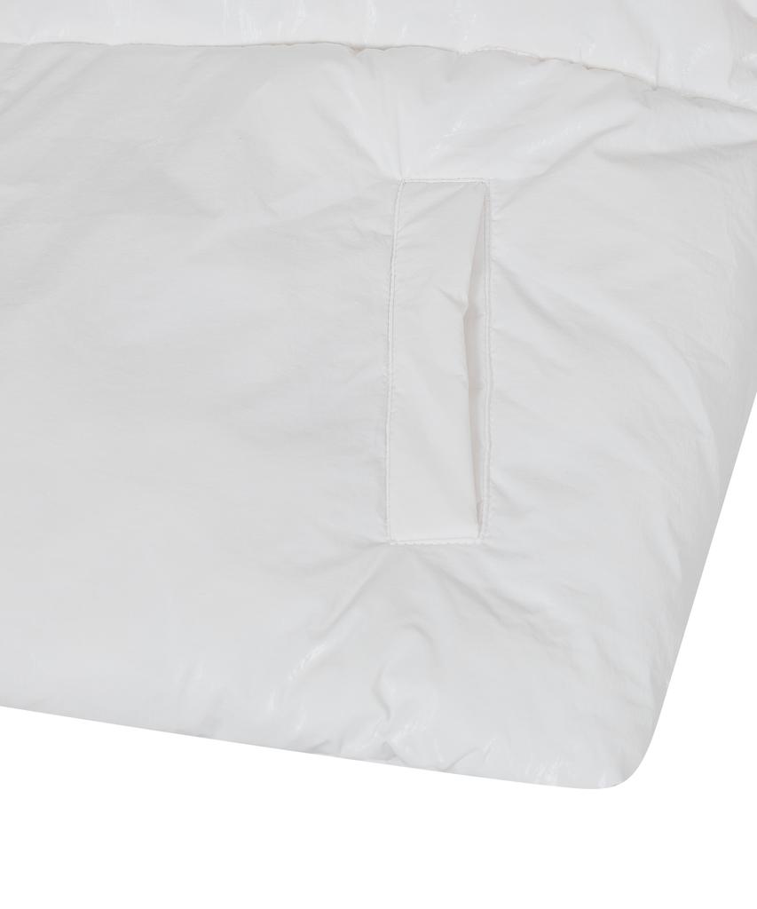 Ironyporno Whiteline 86-Iro339 Essential Glossy High-Neck Short Padded Jacket White