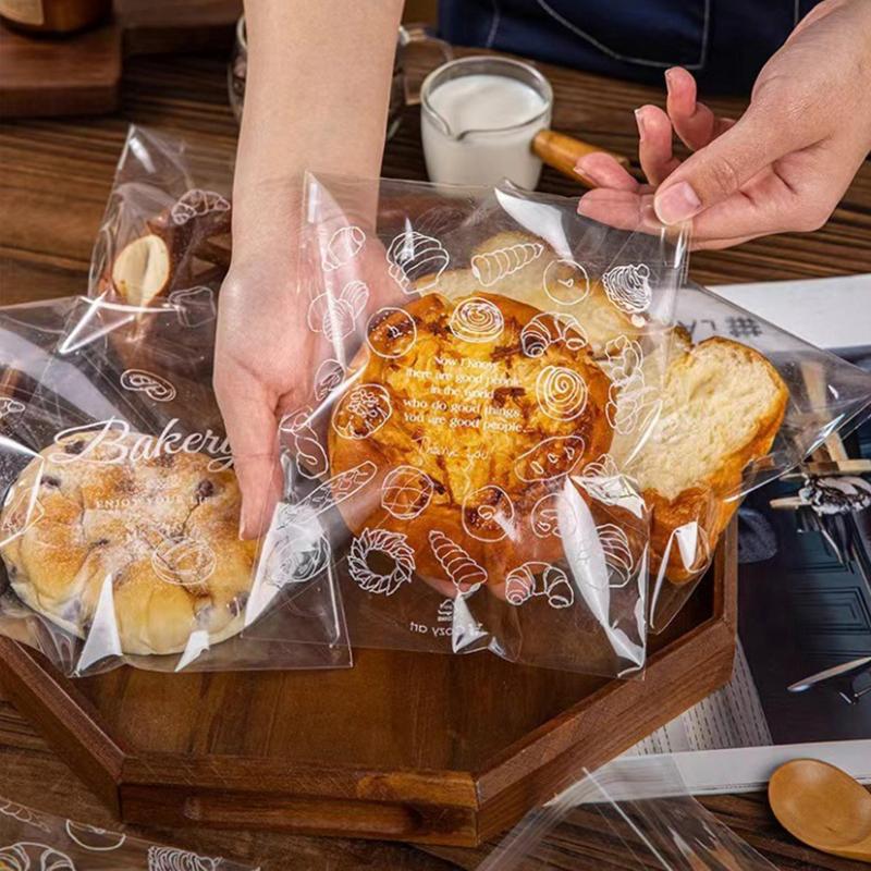 Bread Bag Transparent Food Toast Snack Cookies Disposable Doggy Bag Ziplock Bag