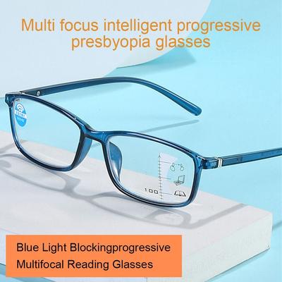 Progressive Reading Glasses Women Blue Light Blocking Multifocal Presbyopic Eyewear Ultralight Diopter