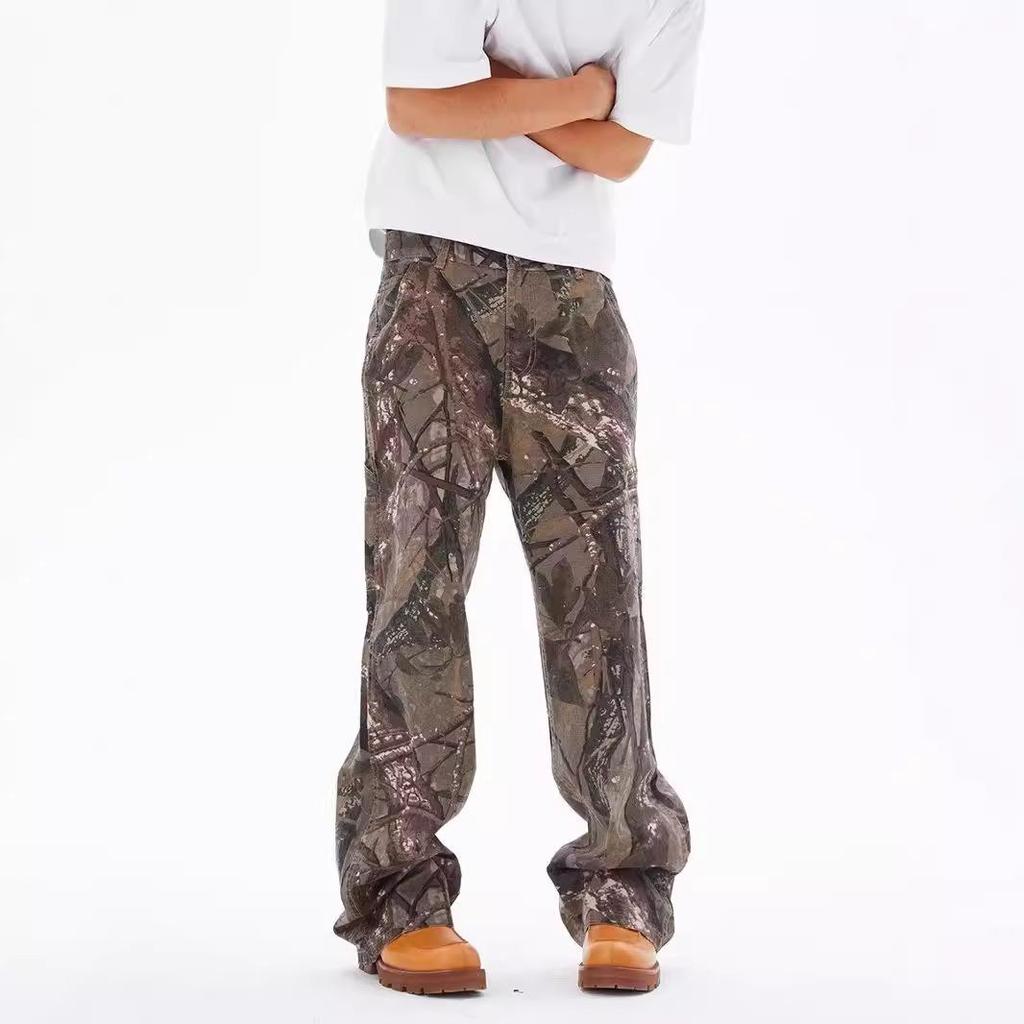 Mars Camo Distressed Cargo Pants: Unisex, Loose-Fit, Outdoor Casual Trousers