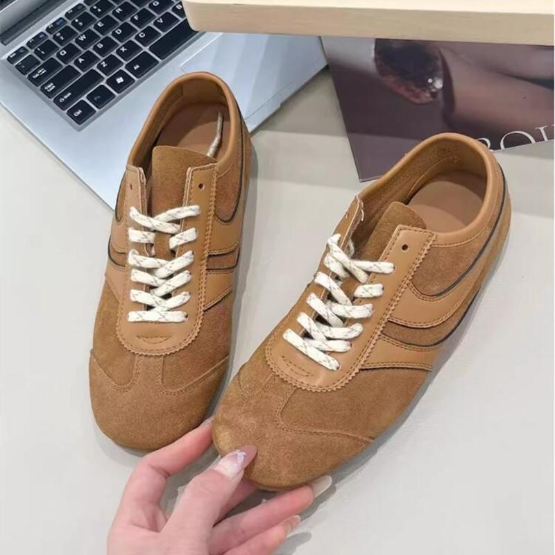 German Training Shoes Women New Genuine Leather Women Sneakers Flat Lace-up Retro Large Size Forrest Gump Shoes Women