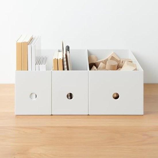 Muji Recycled Polypropylene File BoxStandard Type1 2White Gray Approximately Width 10Depth 32Height 12cm
