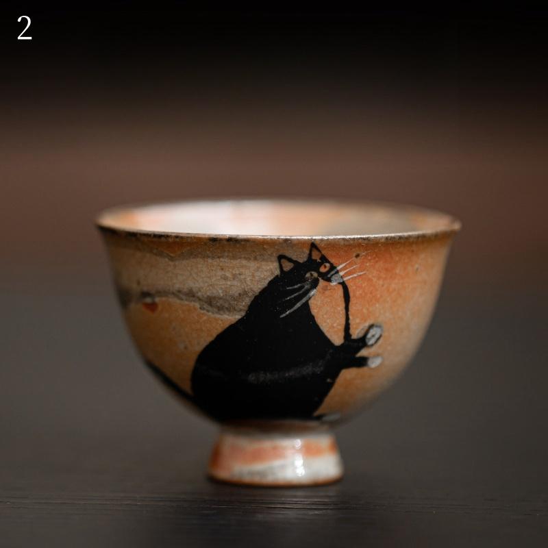 

60ml Cute Zhi Ye Cat Teacup Chinese Ru Yao Ceramic Opening Cup Pottery Beautiful Cups Tea Cup Set Teaware For Tea Ceremony 200ml