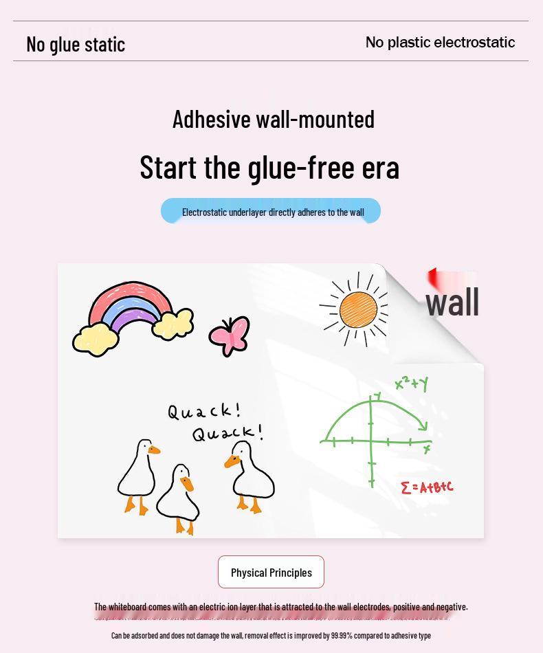 Children's Removable Erasable Blackboard Wall Sticker - No Wall Damage, Static Cling Memo Board