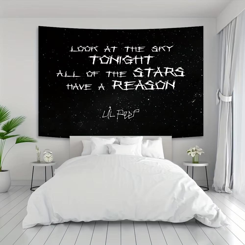 Washable Collector Tapestry Premium Starry Gradient Lil Peep Art for Durable Fan Room Decor Gift