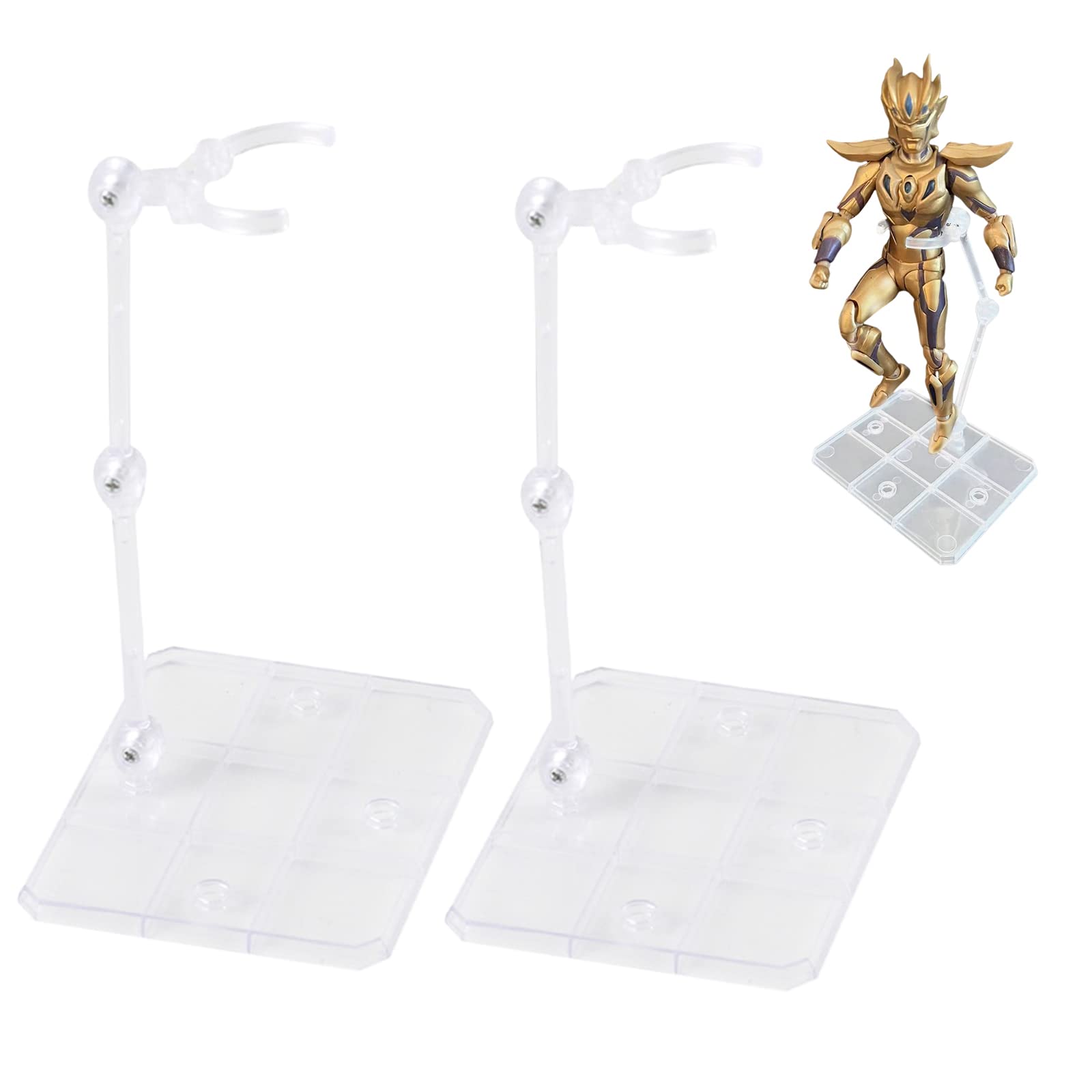 

Samcos Plastic Model Figure Set of Scale Movable Doll Display Base with Adjustable for and Figures Stands, 2, 1/144 Angle, Models, Dolls, (Clear)