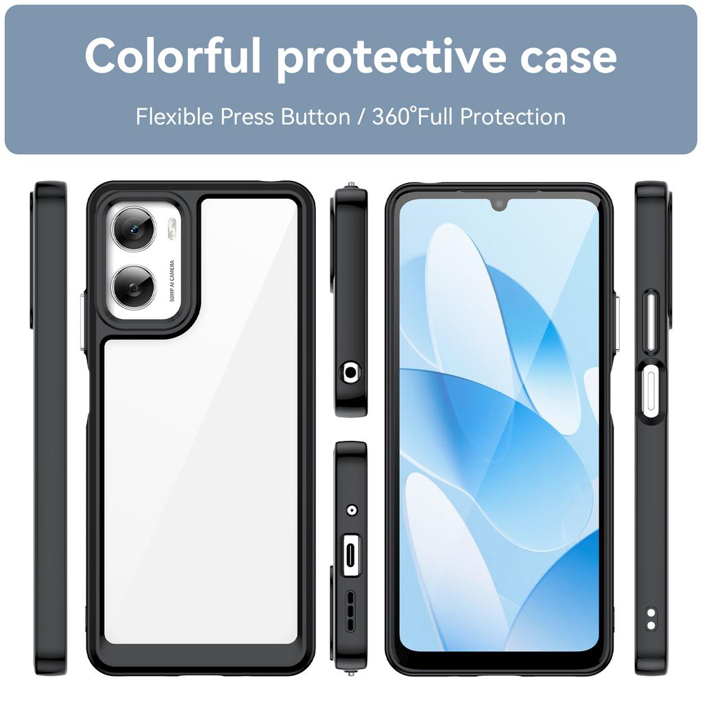 For Motorola Moto G06 Power 4G/Motorola Moto G06 4G Phone Case WANLONFENG XC Series TPU Acrylic Cover with Tempered Glass (Big Lens Hole)