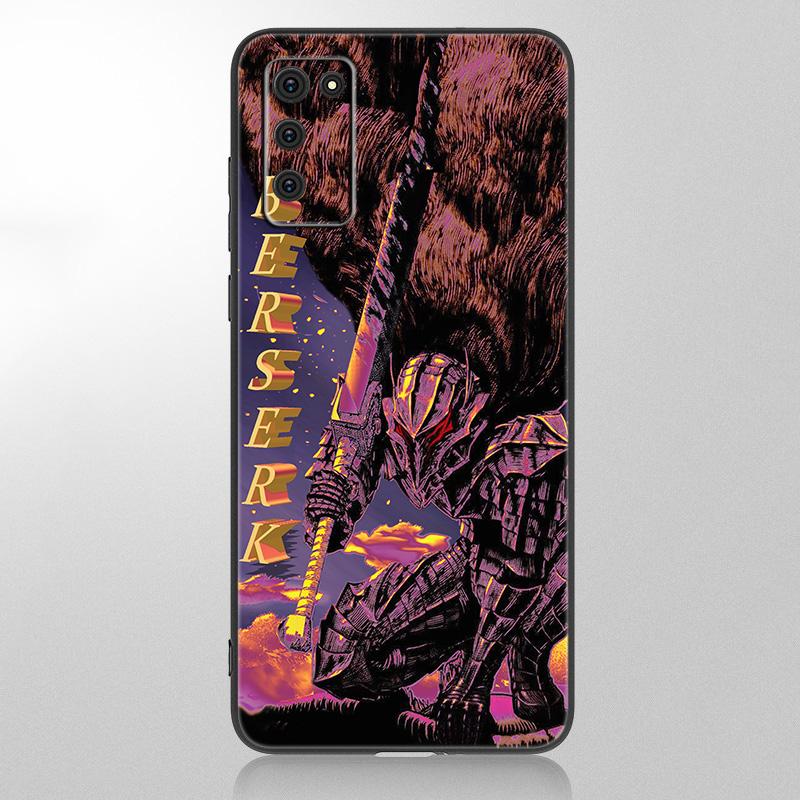 Anime Berserk Guts Phone Case For Samsung Galaxy A12 A02S A22 A32 A52 A72 A71 A51 A41 A31 A21 A11 A50 A70 A10S A20S Black Cover