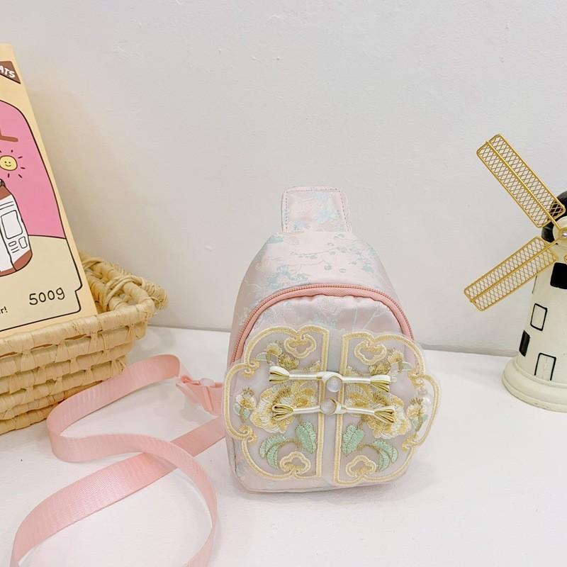 Charming Children's Handbag With Pearl Accents And Bowknot Geometric Patterns